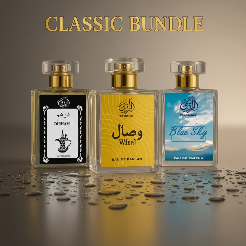Classic Trio 2 unisex perfume gift set with Dirham Wisal and Blue Sky long lasting perfumes in Pakistan