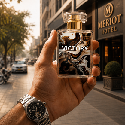 Victory Perfume for Men sweet chocolate gourmand fragrance with vanilla amber and musk in Pakistan