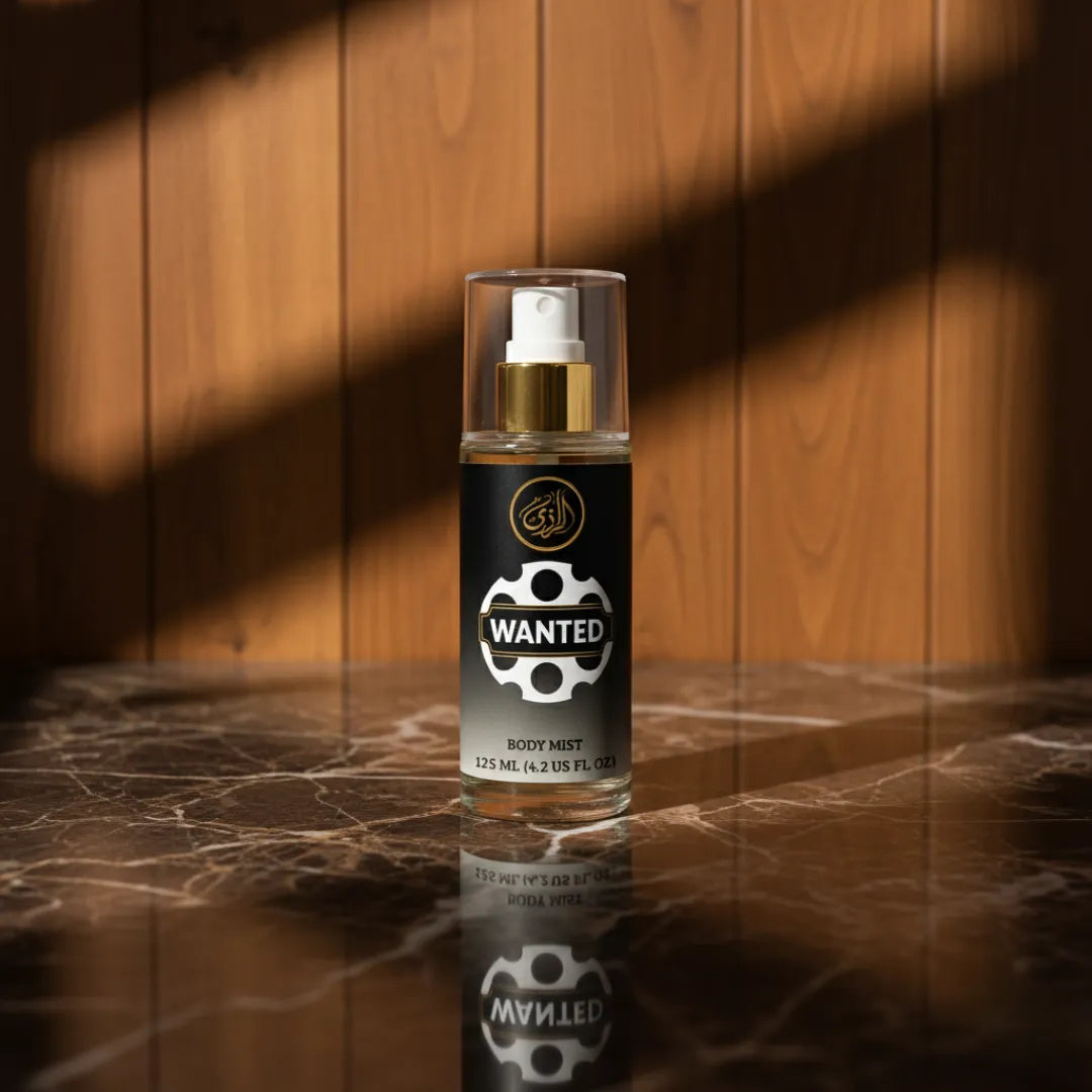 Wanted Body Mist for Men fresh spicy woody fragrance by Alrazi